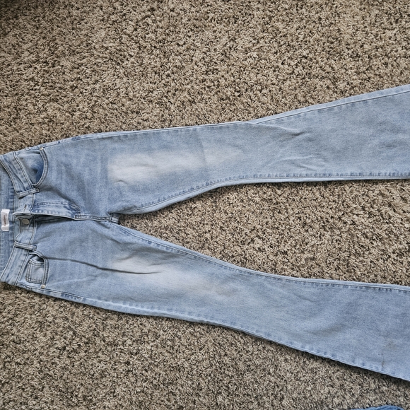 BAMBOO Blue Straight Leg Jeans - Picture 1 of 2